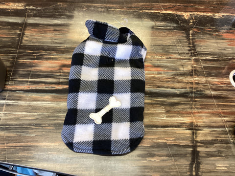 Dog velcro coat plaid pattern