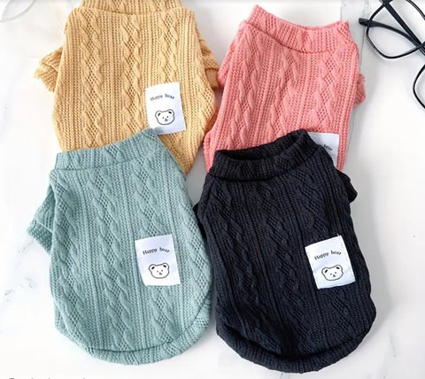 Cable Knit Dog Sweater