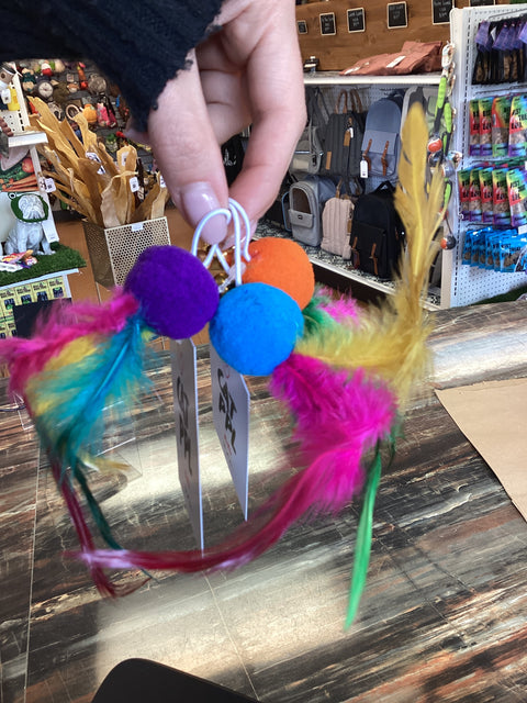 Feather + PomPom Cat Toy