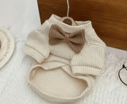 Knit Sweater With Bow Tie
