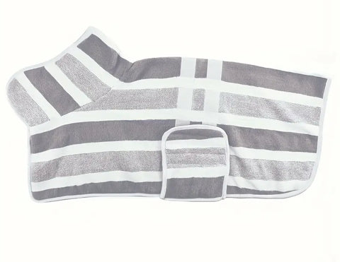 Gray Striped Bathrobe
