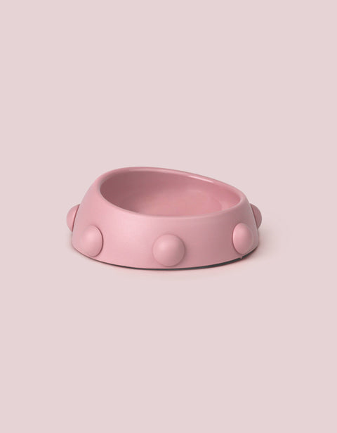 Boss Nano - pink slanting bowl with pink studs