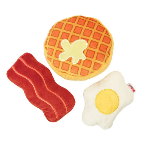 TONBO Rise and Shine Combo - Dog Toys, Waffle, Bacon, Egg