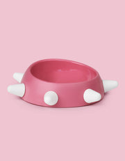 Boss Large - slanted bowl Rosa with white studs