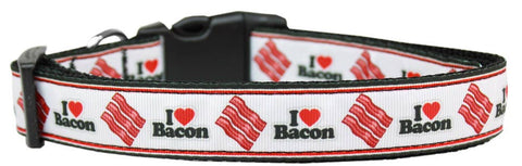 I Love Bacon Nylon Ribbon Collar