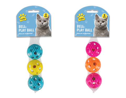 Bell Playball 3pk Pet Toy Dog Cat