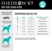 Shedrow K9 Brentwood Quilted Dog Coat